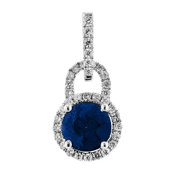 View 14Kw or y/14kr Gold Sapphire Pendant