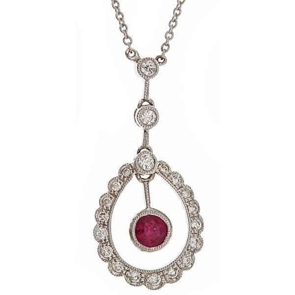 View 14Kw or y/14kr Gold Ruby Pendant