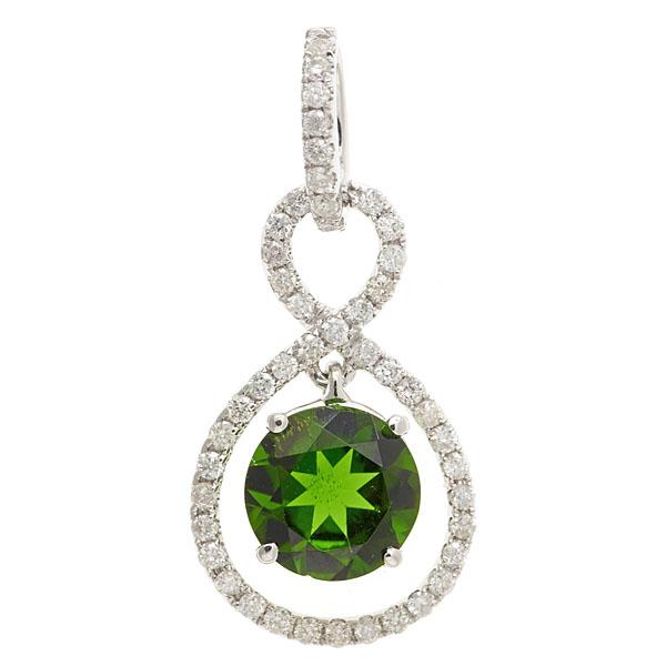 View 14Kw or y/14kr Gold Chromo Diopside Pendant