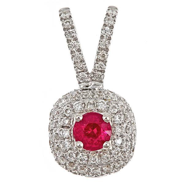 View 14Kw or y/14kr Gold Ruby Pendant