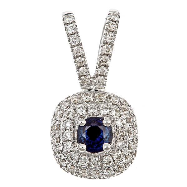 View 14Kw or y/14kr Gold Sapphire Pendant