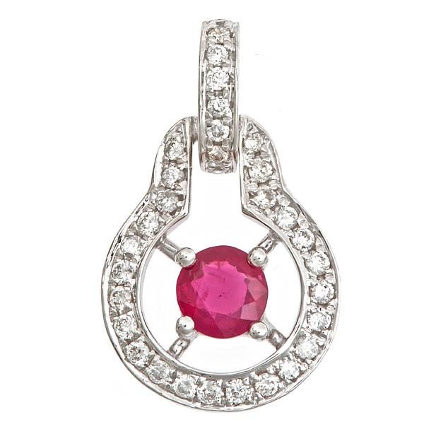 View 14Kw or y/14kr Gold Ruby Pendant