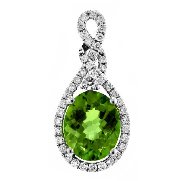 View 14Kw or y/14kr Gold Peridot Pendant