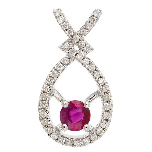 View 14Kw or y/14kr Gold Ruby Pendant