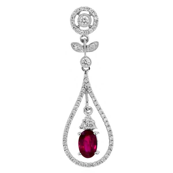 View 14Kw or y/14kr Gold Ruby Pendant