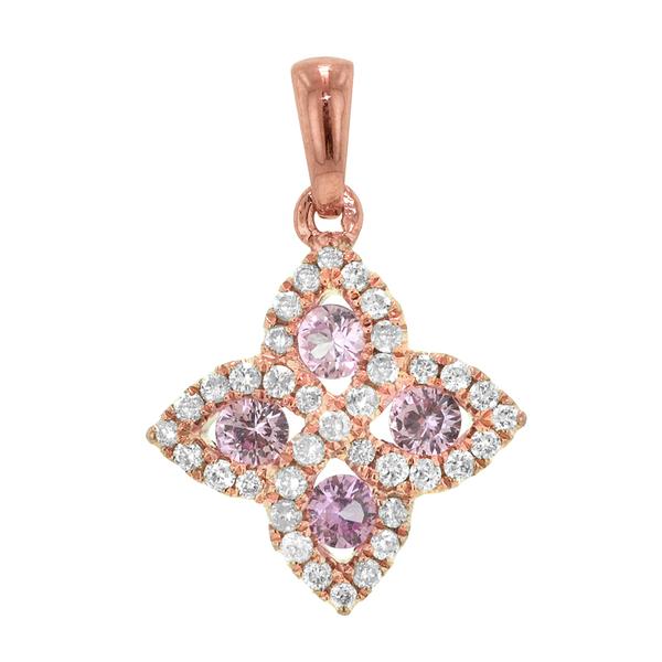 View 14Kw or y/14kr Gold Pink Sapphire Pendant