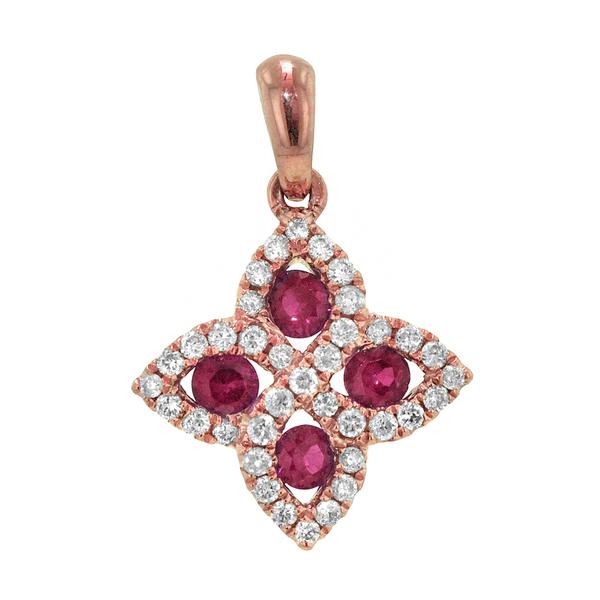 View 14Kw or y/14kr Gold Ruby Pendant