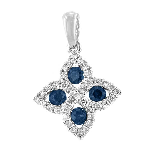 View 14Kw or y/14kr Gold Sapphire Pendant