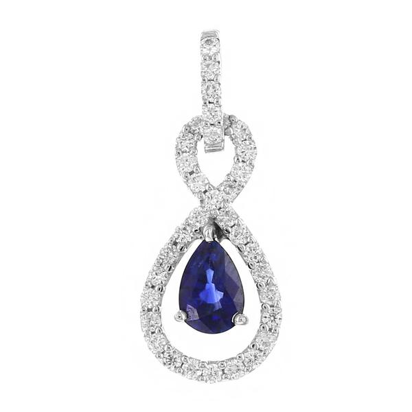 View 14Kw or y/14kr Gold Sapphire Pendant