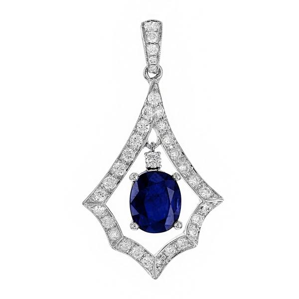 View 18Kw or 18ky /18kr Gold Sapphire Pendant