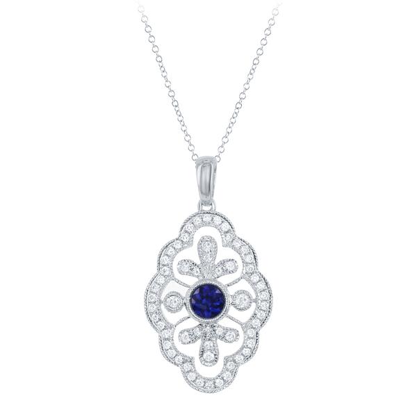 View 14K or 18y Gold Sapphire Pendant