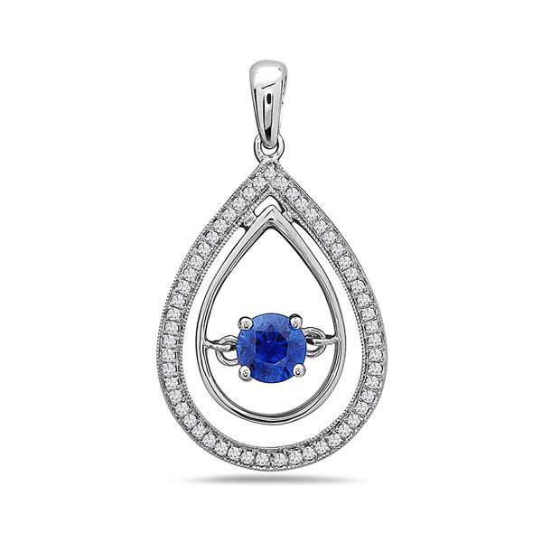 View 14Kw or y/14kr Gold Sapphire Pendant