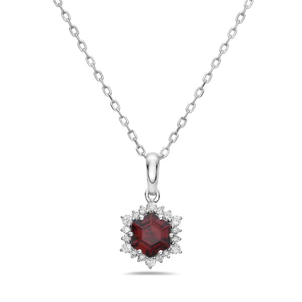 View 14Kw or y/14kr Gold Garnet Pendant