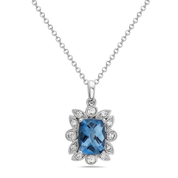 View 14Kw or y/14kr Gold London Blue Topaz Pendant