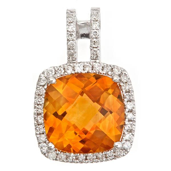 View 14Kw or y/14kr Gold Citrine Pendant