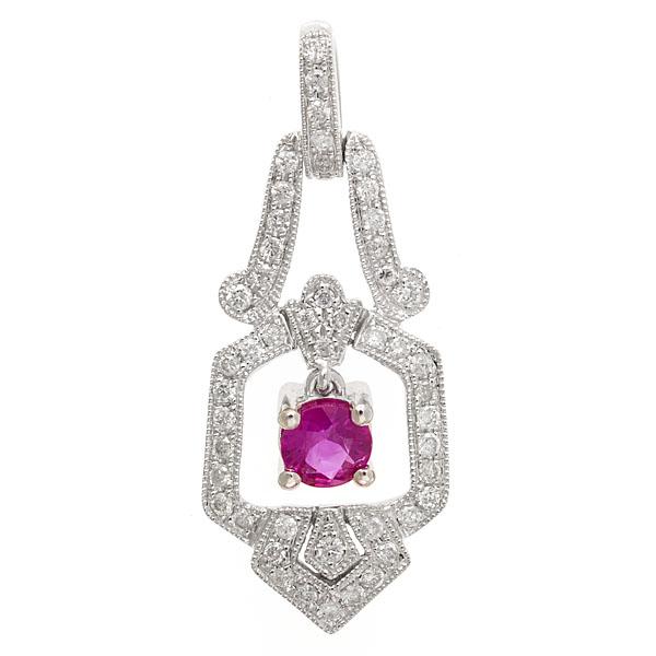 View 14Kw or y/14kr Gold Ruby Pendant