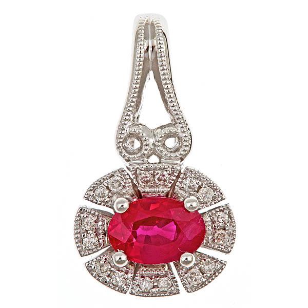 View 14Kw or y/14kr Gold Ruby Pendant